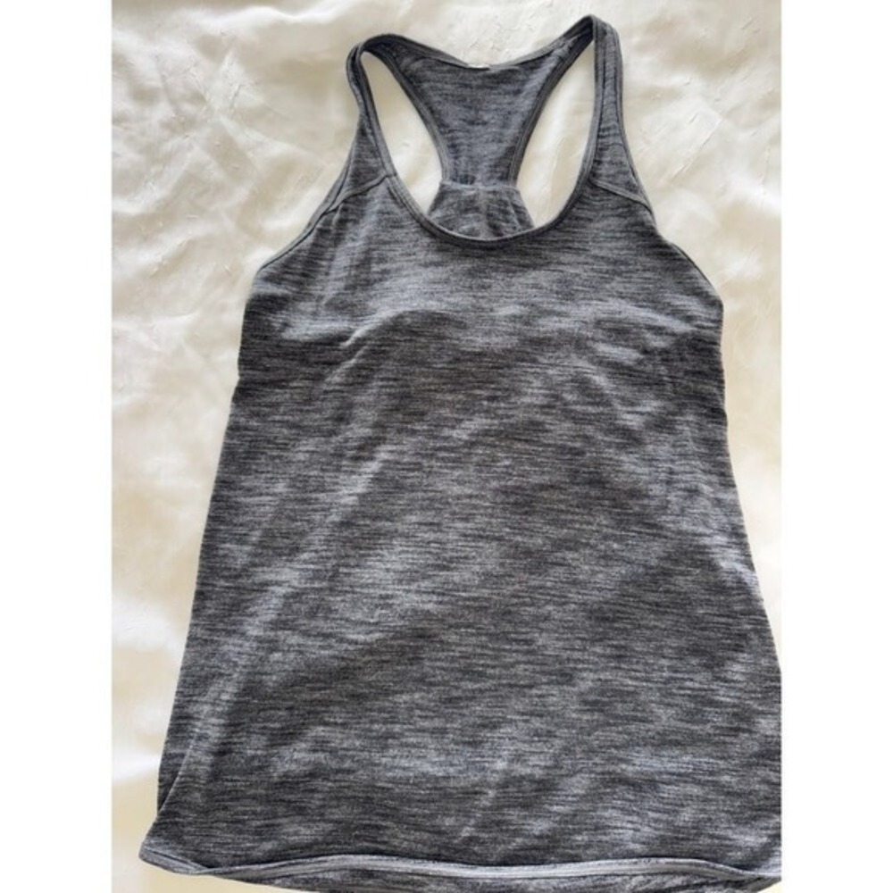 Lululemon Racerback Charcoal Gray Tank Yogacore Studio Estimated Size 6